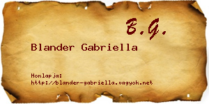 Blander Gabriella névjegykártya